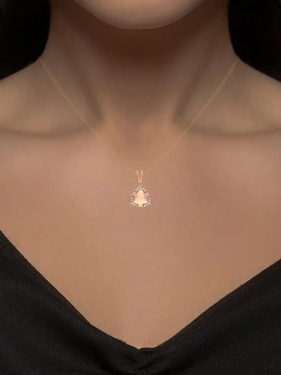 C KRISHNIAH CHETTY JEWELLERS PVT LTD Women 18Kt Gold Diamond Pendant- 