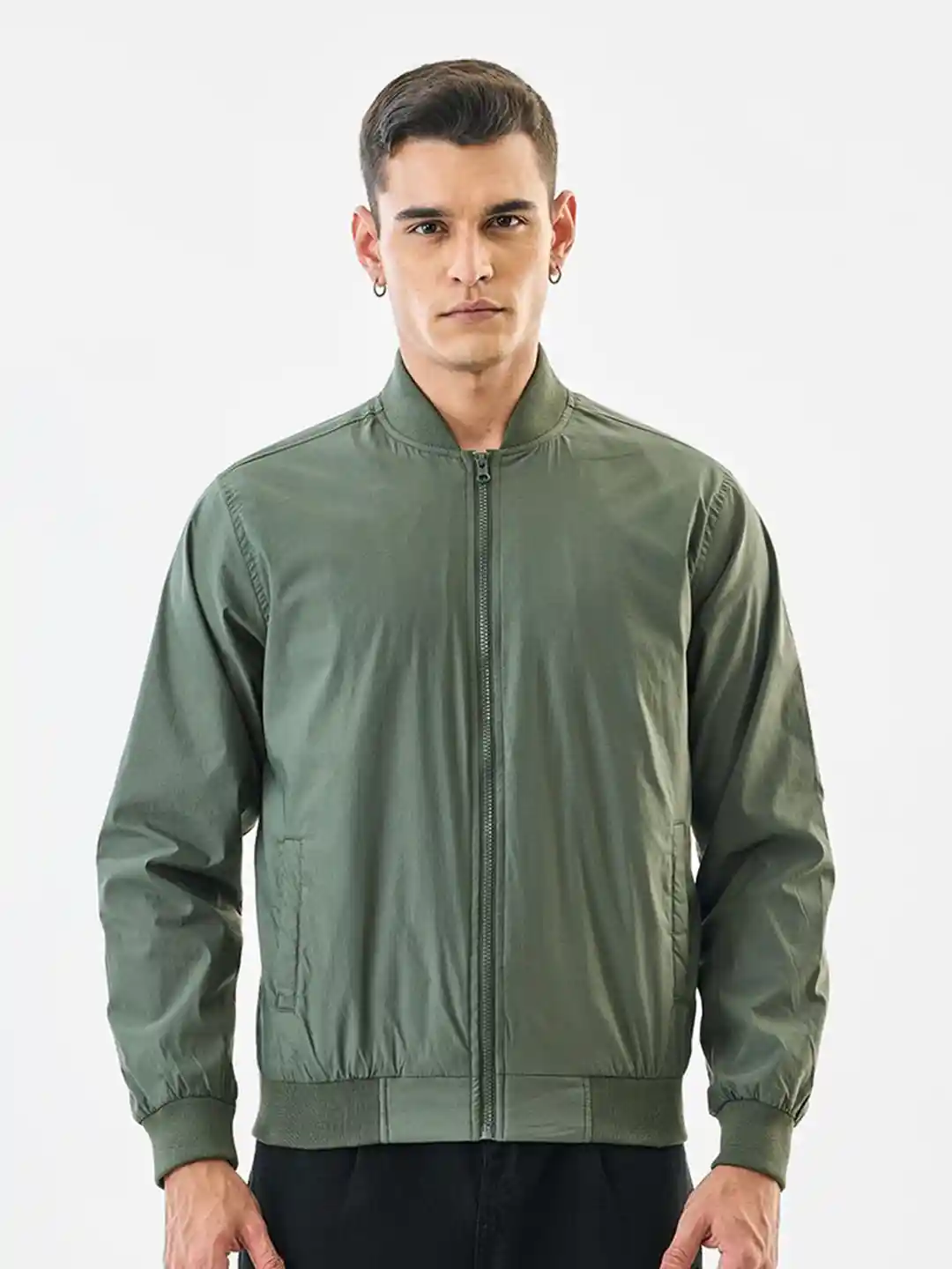 Buy Snitch Men Mandarin Collar Solid Bomber Jacket Jackets for