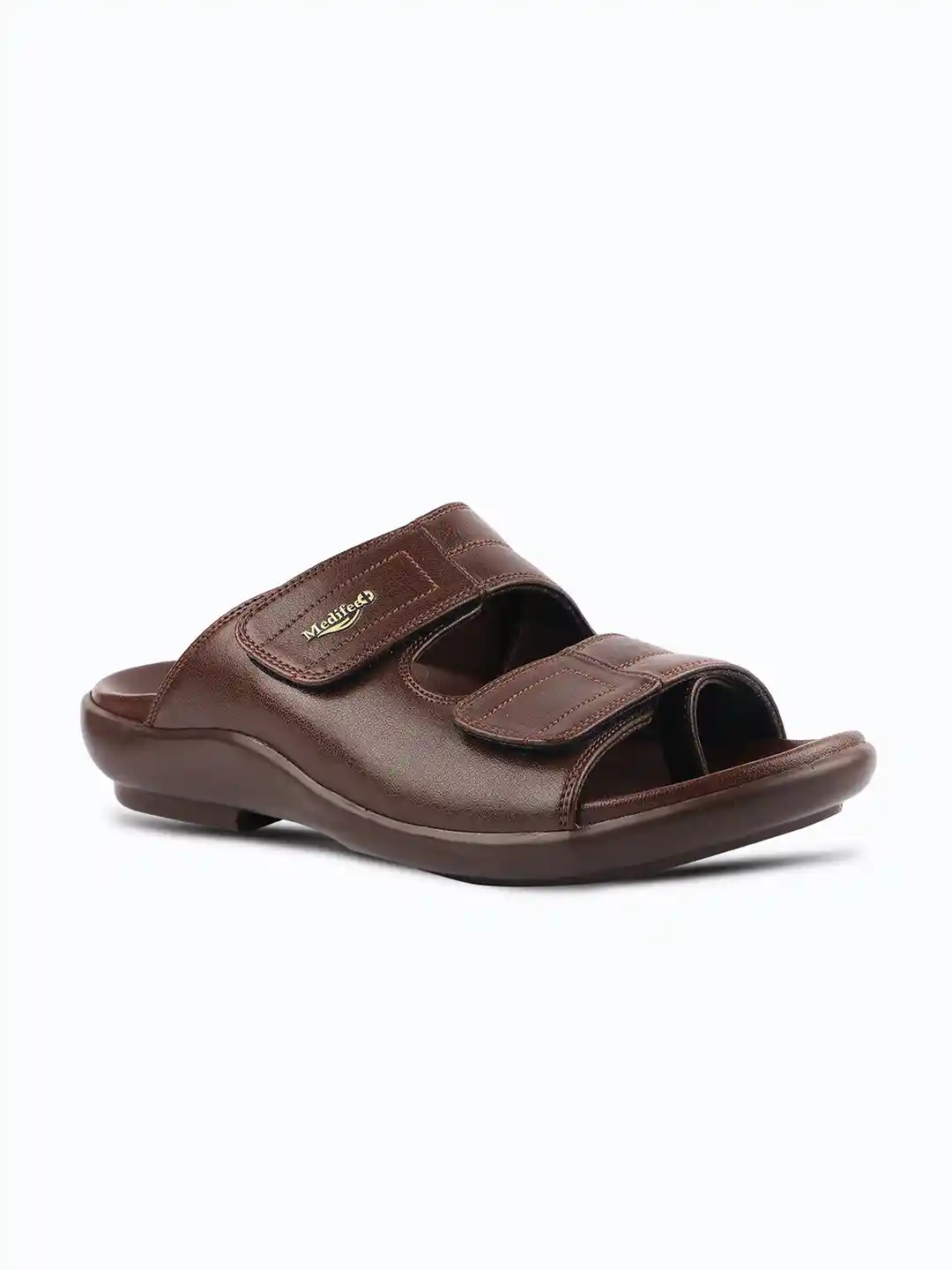 Medifeet Mens Slippers With Straps MEDIFEET Men Brown Open Back - Main Image
