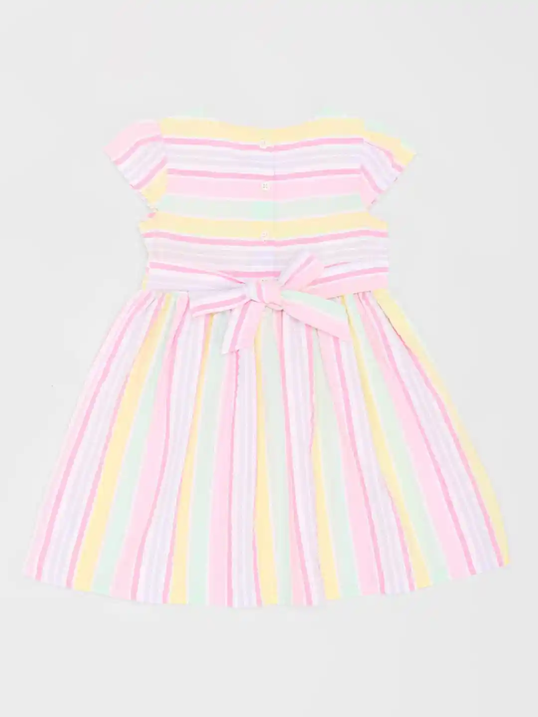 Pantaloons Baby Girls Striped Round Neck Fit and Flare Knee Length Dress