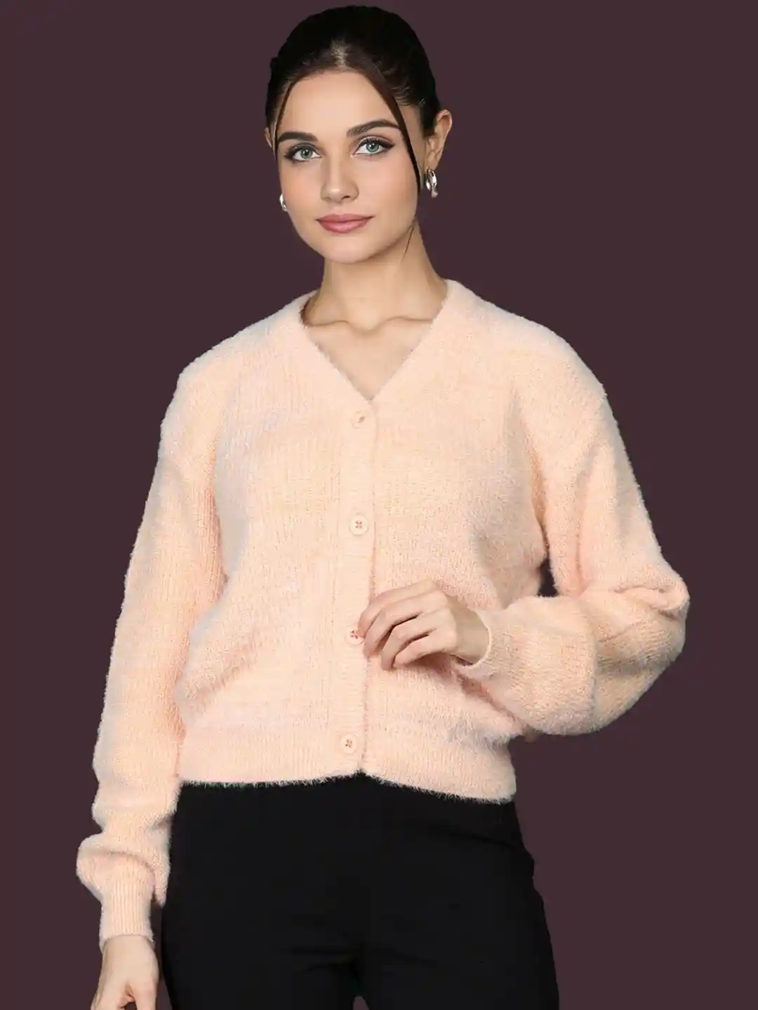 Buy Chemistry Women Boucle Woollen Cardigan Sweater Sweaters for