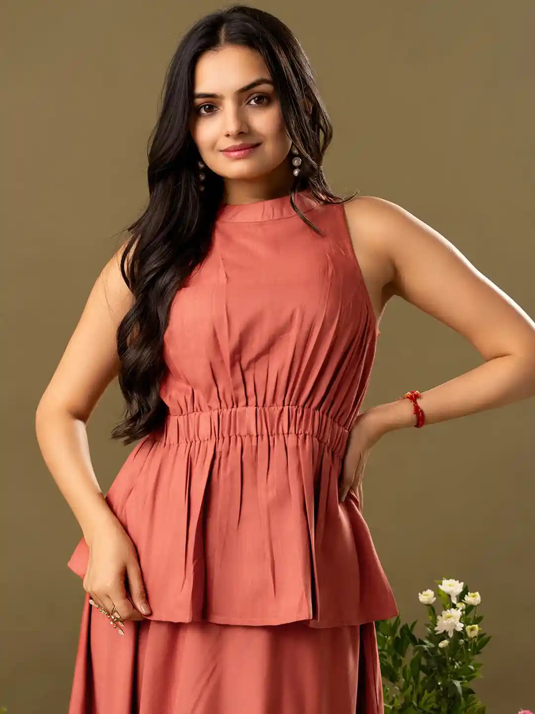 WEAVLLITE High Neck Sleeveless Top Skirt