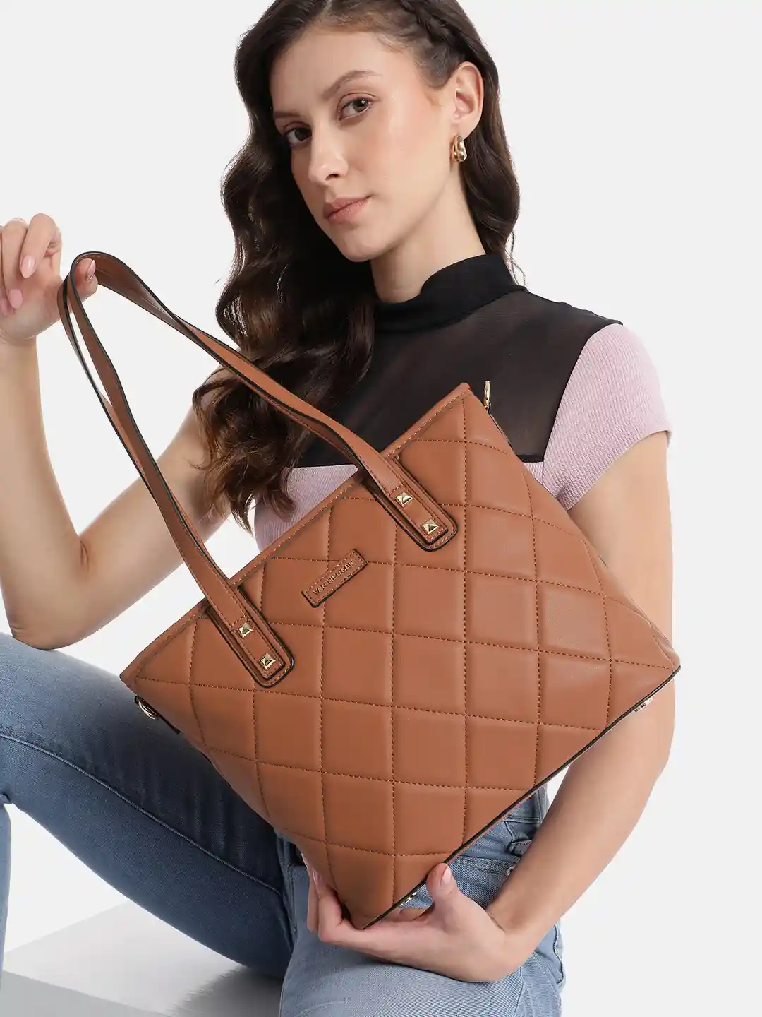 Buy Van Heusen Oversized Structured Shoulder Bag Handbags for