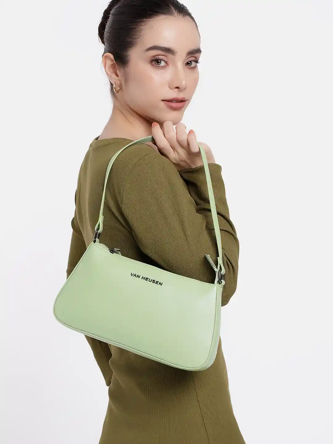 Buy Van Heusen Solid Shoulder Bag Handbags for Women 22989360