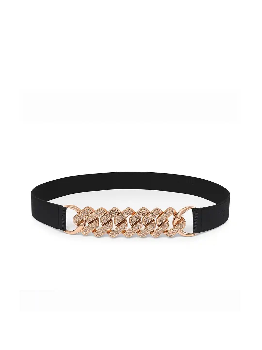 Buy Niddleman Women Elastic Push Pin Closure Waist Belt with Gold