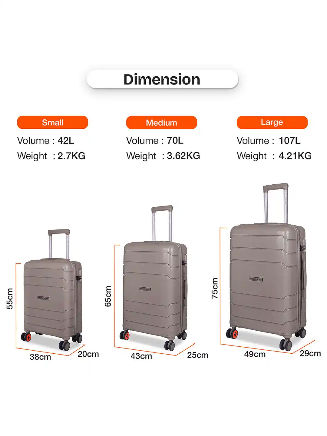 Buy Nasher Miles Unisex Cream-Coloured Textured Hard-Sided Medium