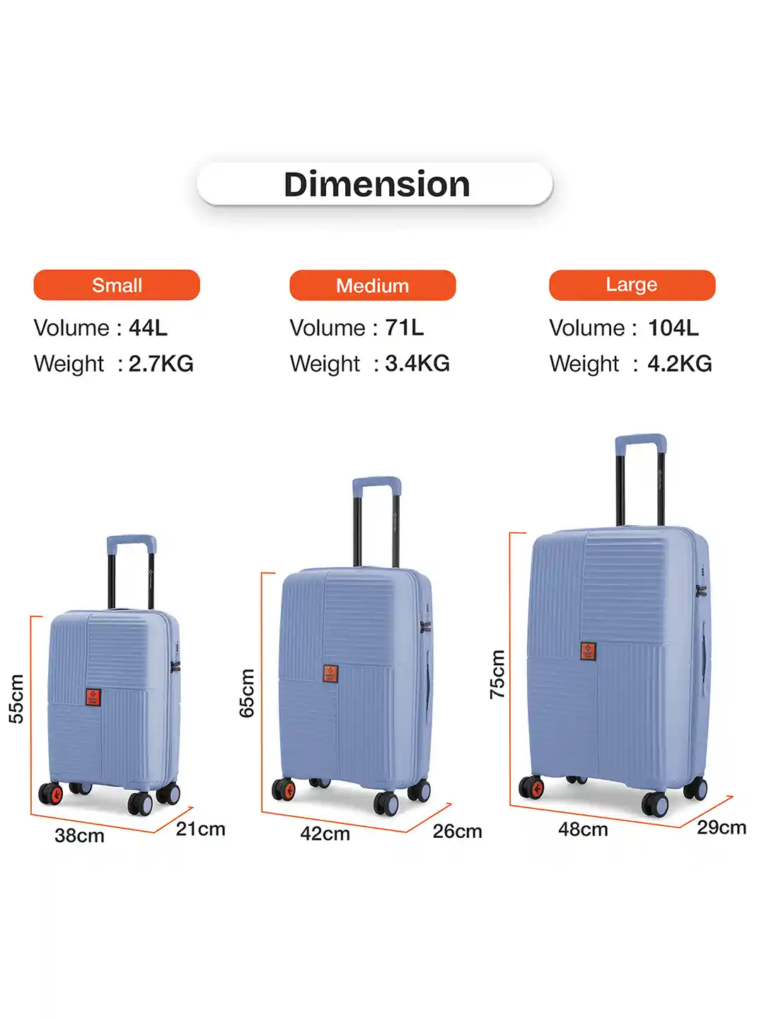 Buy Nasher Miles Singapore Hard Polypropylene Set of 3 S/M/L Navy