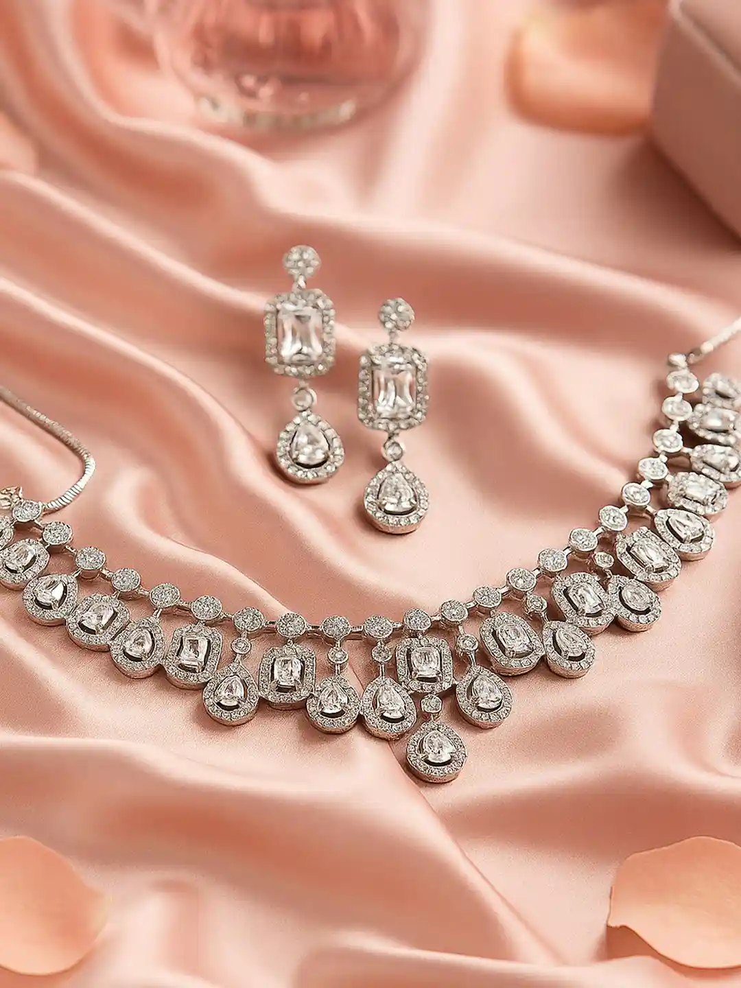 Buy KARATCART Silver-Plated White American Diamond Cubic