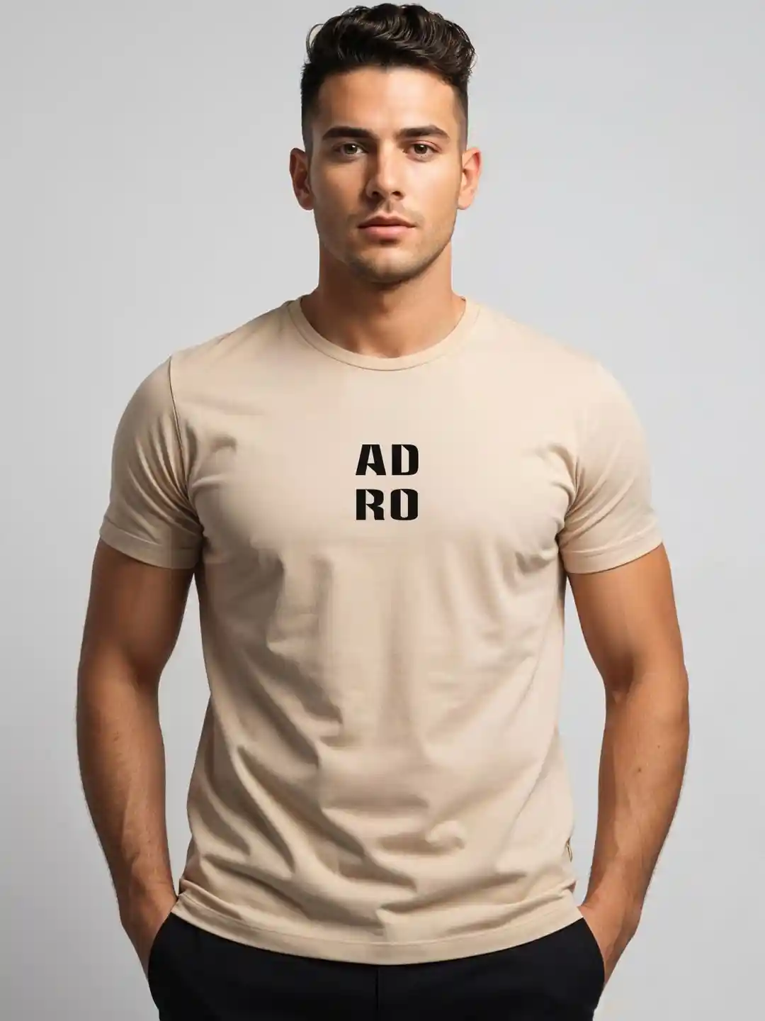 ADRO Men's 100% Cotton Regular Fit T-Shirt - Basic Casual Tee