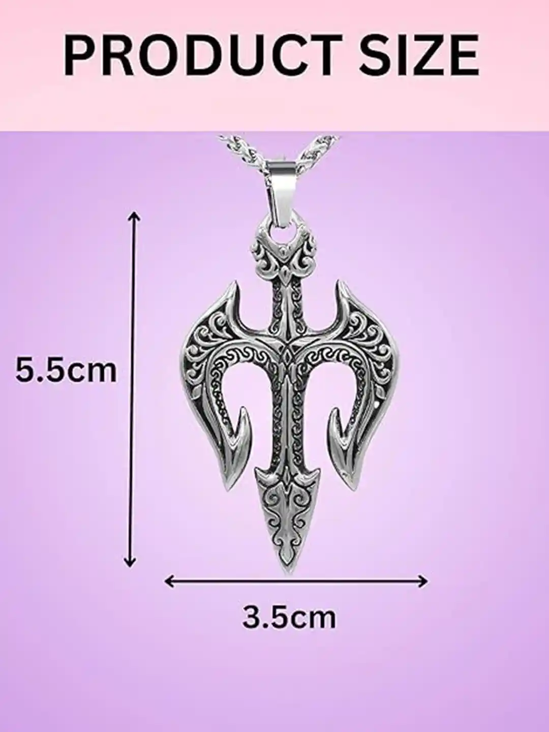 Buy THE MEN GIFT Men Silver-Plated Shiva Trishul Pendant With