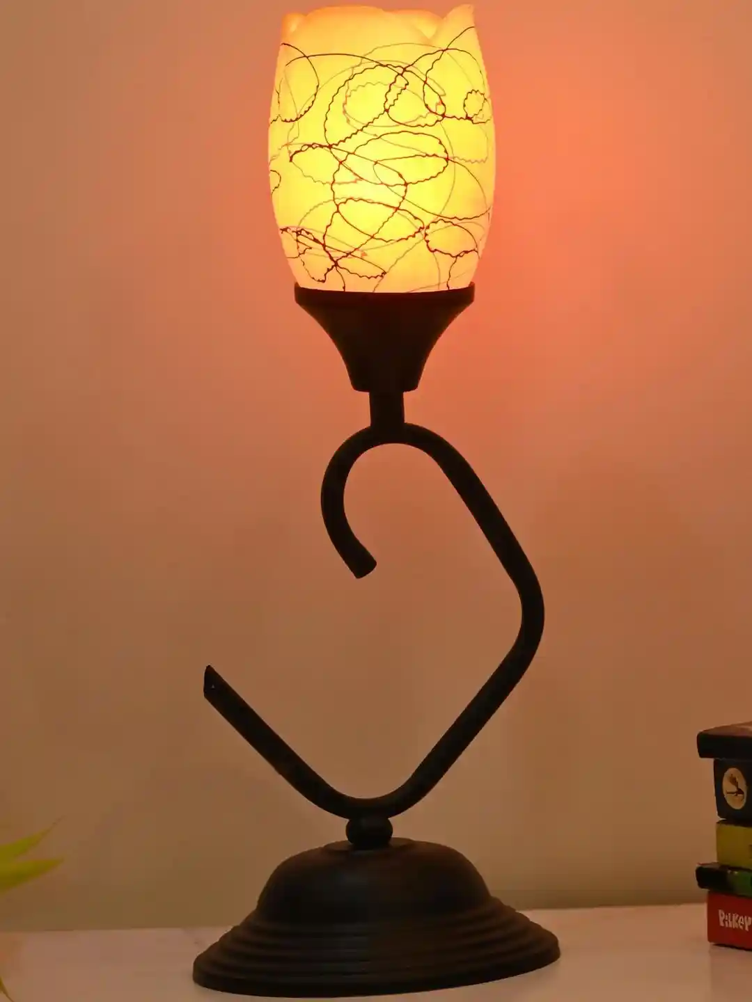1ST TIME Self Assembly Glass Adjustable Cord Cylinder Table Lamps