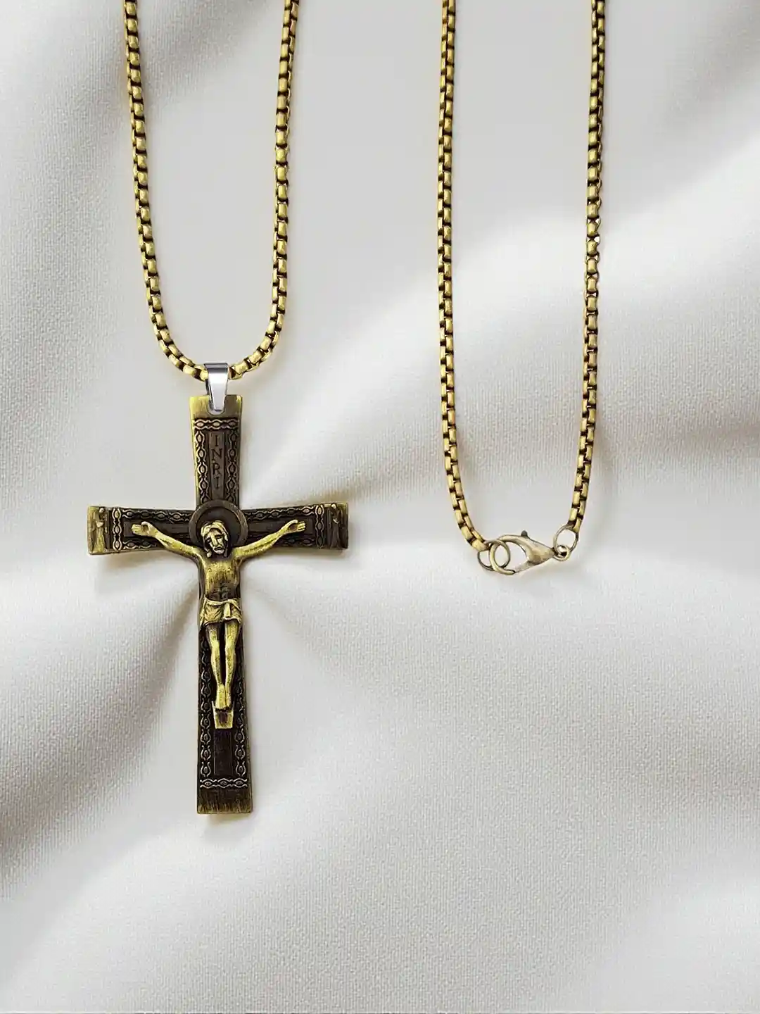 Buy THE MEN GIFT Jesus Crucifix Cross Shaped Pendant With Chain