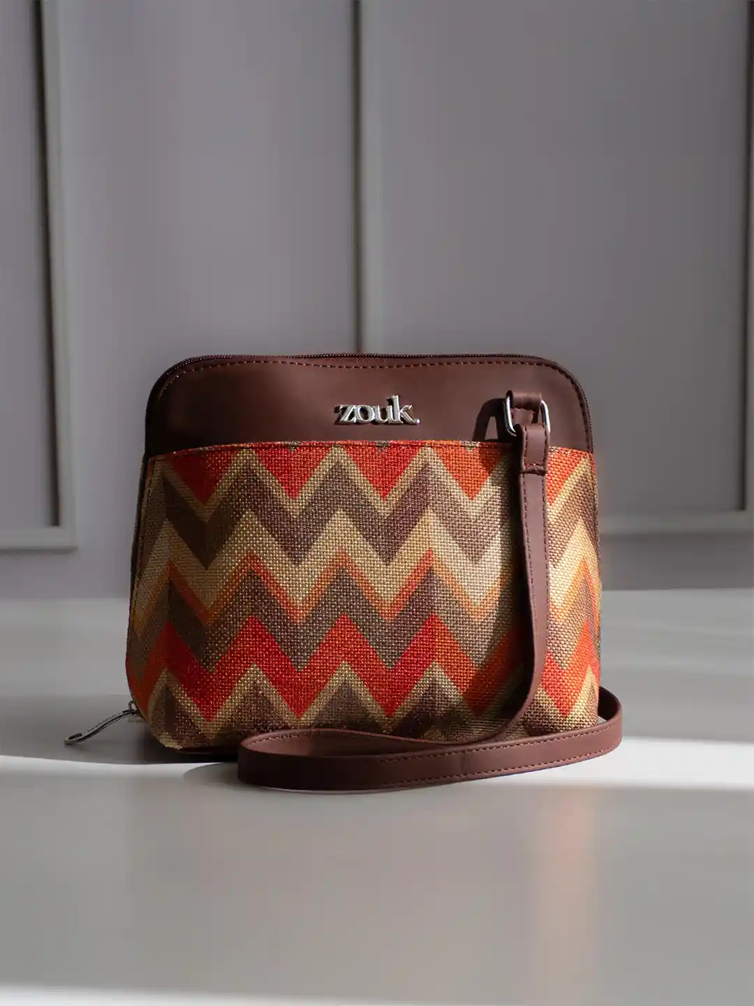 Buy ZOUK Geometric Printed Structured Sling Bag Handbags for