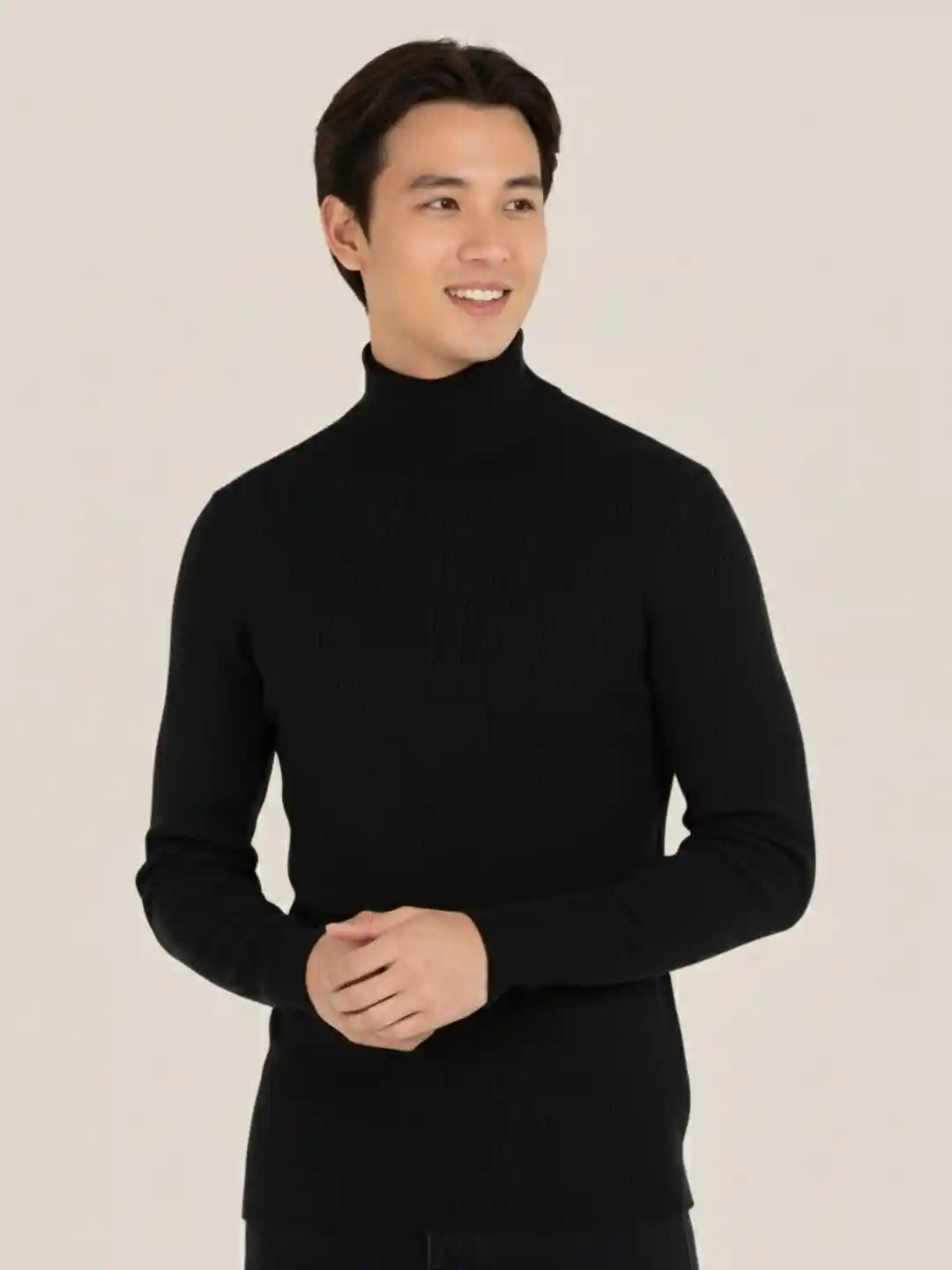 CLAFOUTIS Men Turtle Neck Slim Fit T-shirt