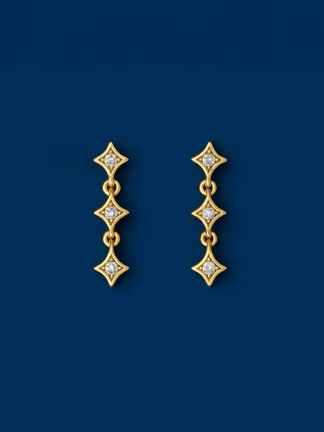 Buy Accessorize 14K Gold Plated Diamond Shaped Cubic Zirconia