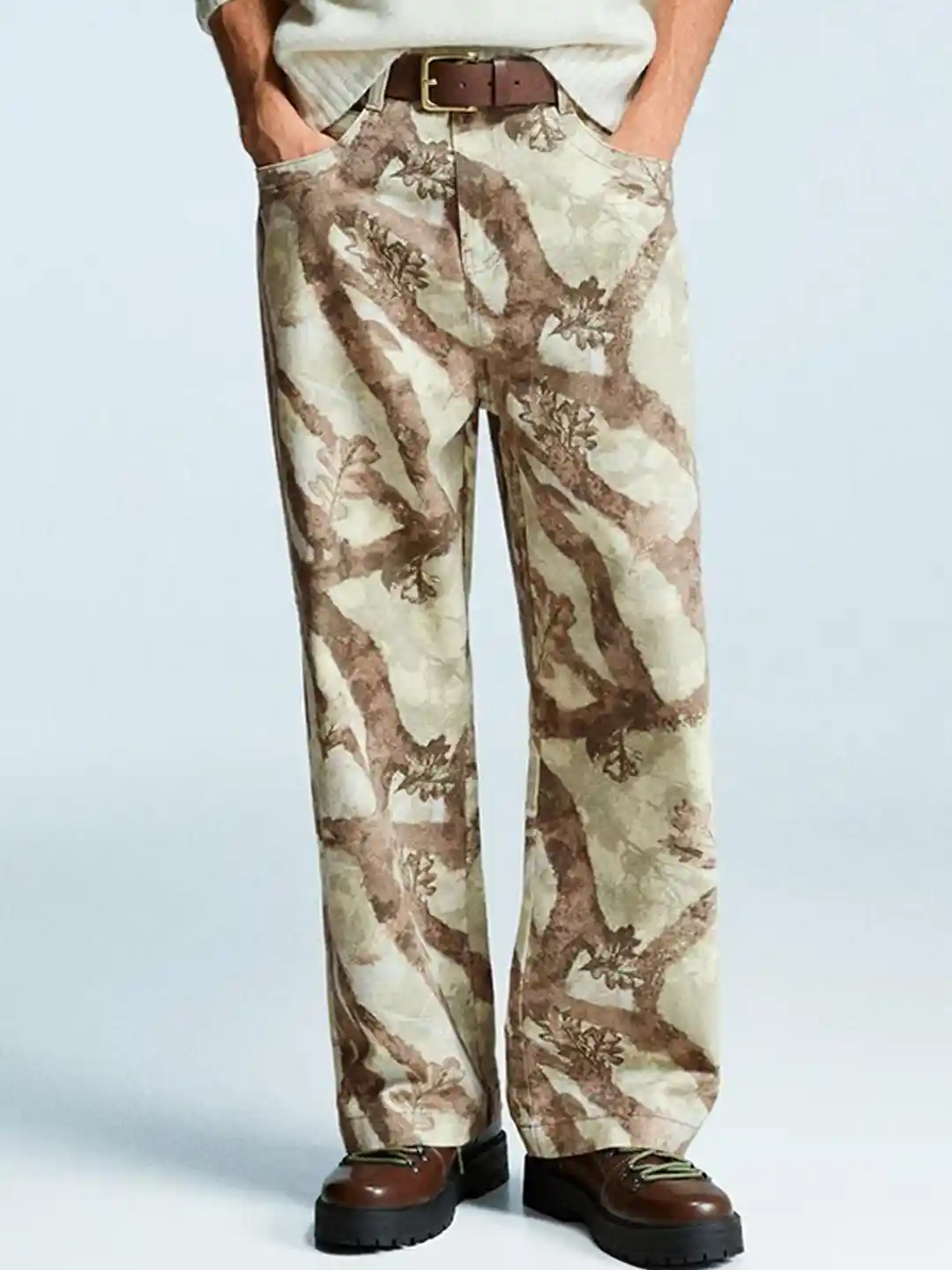 Buy Bershka Men Baggy printed Pure Cotton jeans Jeans for Men