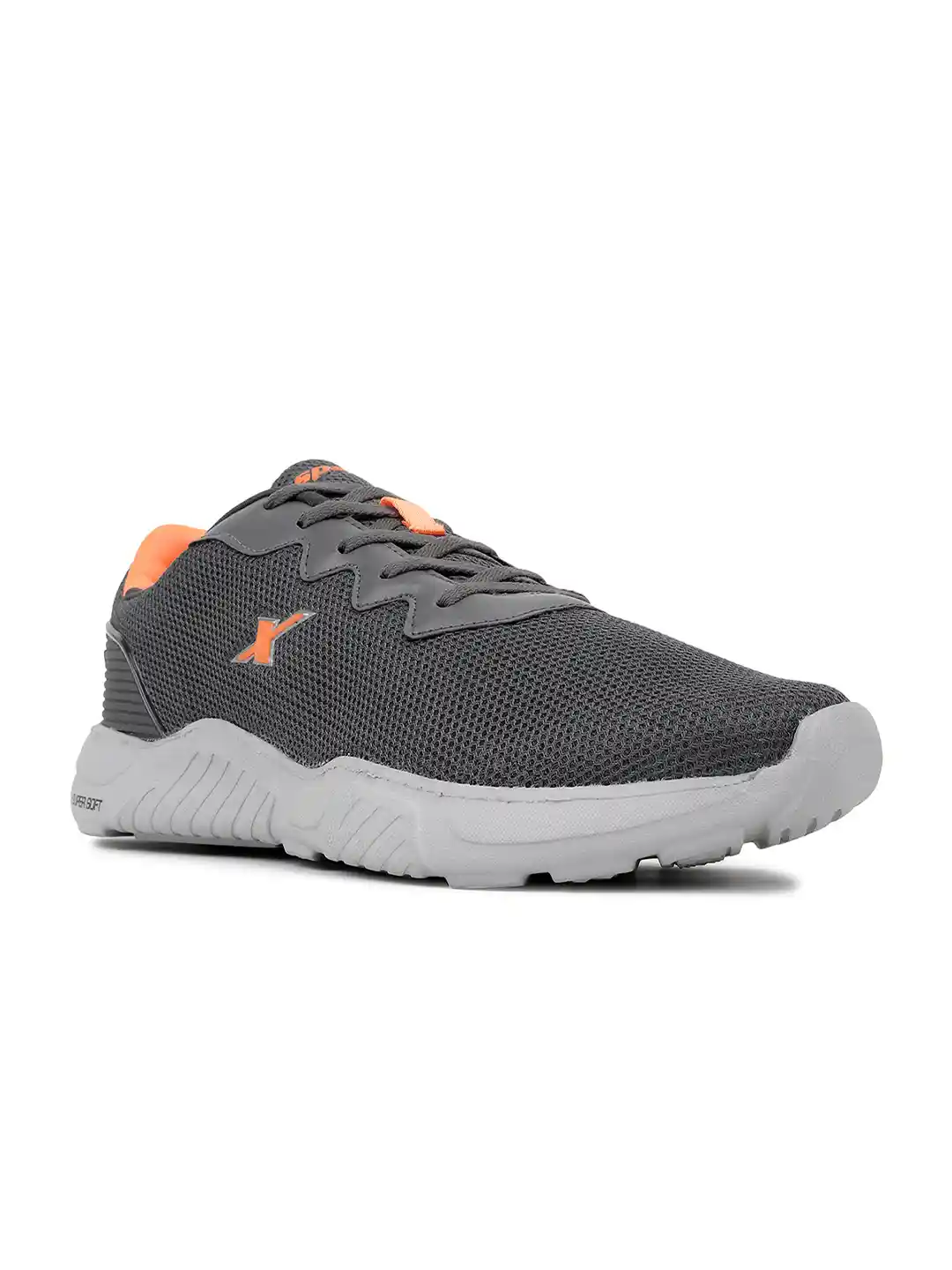 Sparx 8s Neon Shoes Sparx GREY NEON ORANGE Sports Shoes SM472