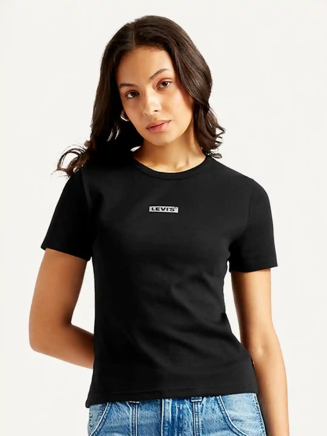 Levis Women Brand Logo Printed Cotton Round Neck T-shirt
