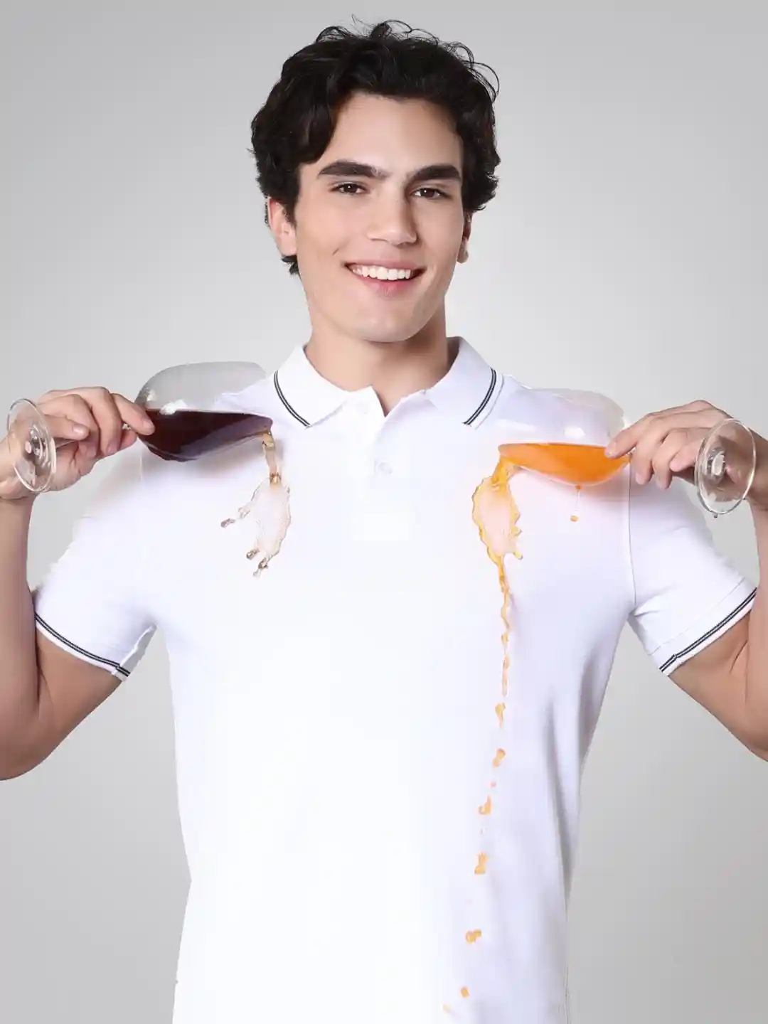 Buy TURMS Men Solid Polo Collar Half Sleeves Stain And Water