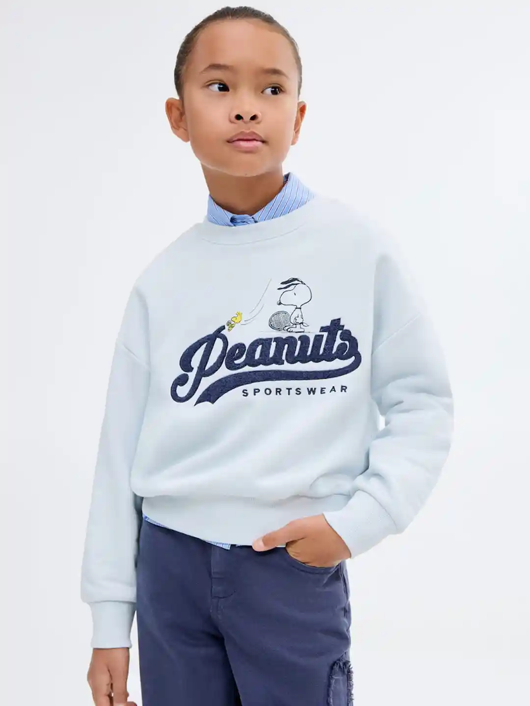 Buy Mango Kids Girls Peanuts Applique Pure Cotton Sweatshirt