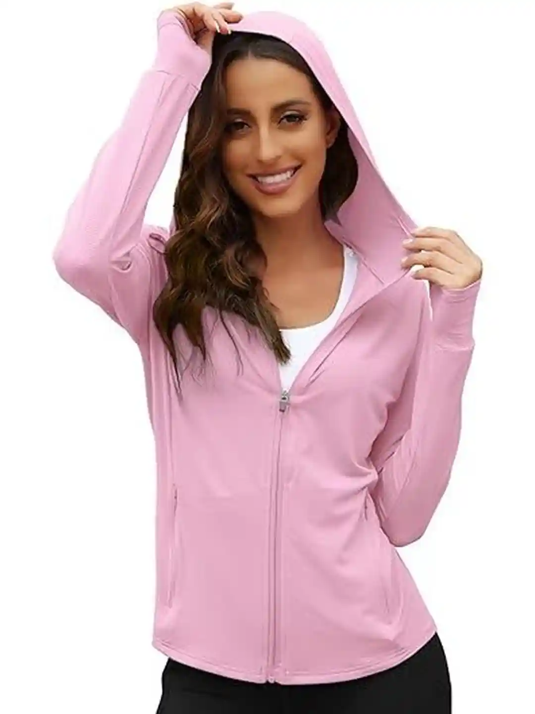 Buy Eleg Stilance Women Lightweight Zipper Hoodie with Pockets