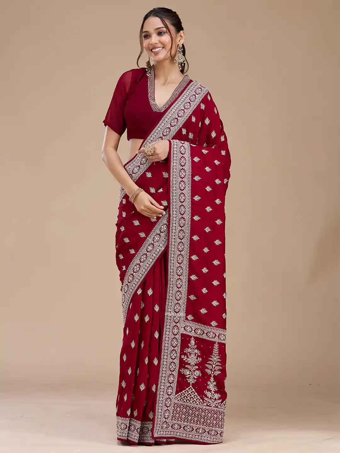 kosariii✴︎ Buy Peacock Blue Zariwork Raw Silk Saree - Koskii