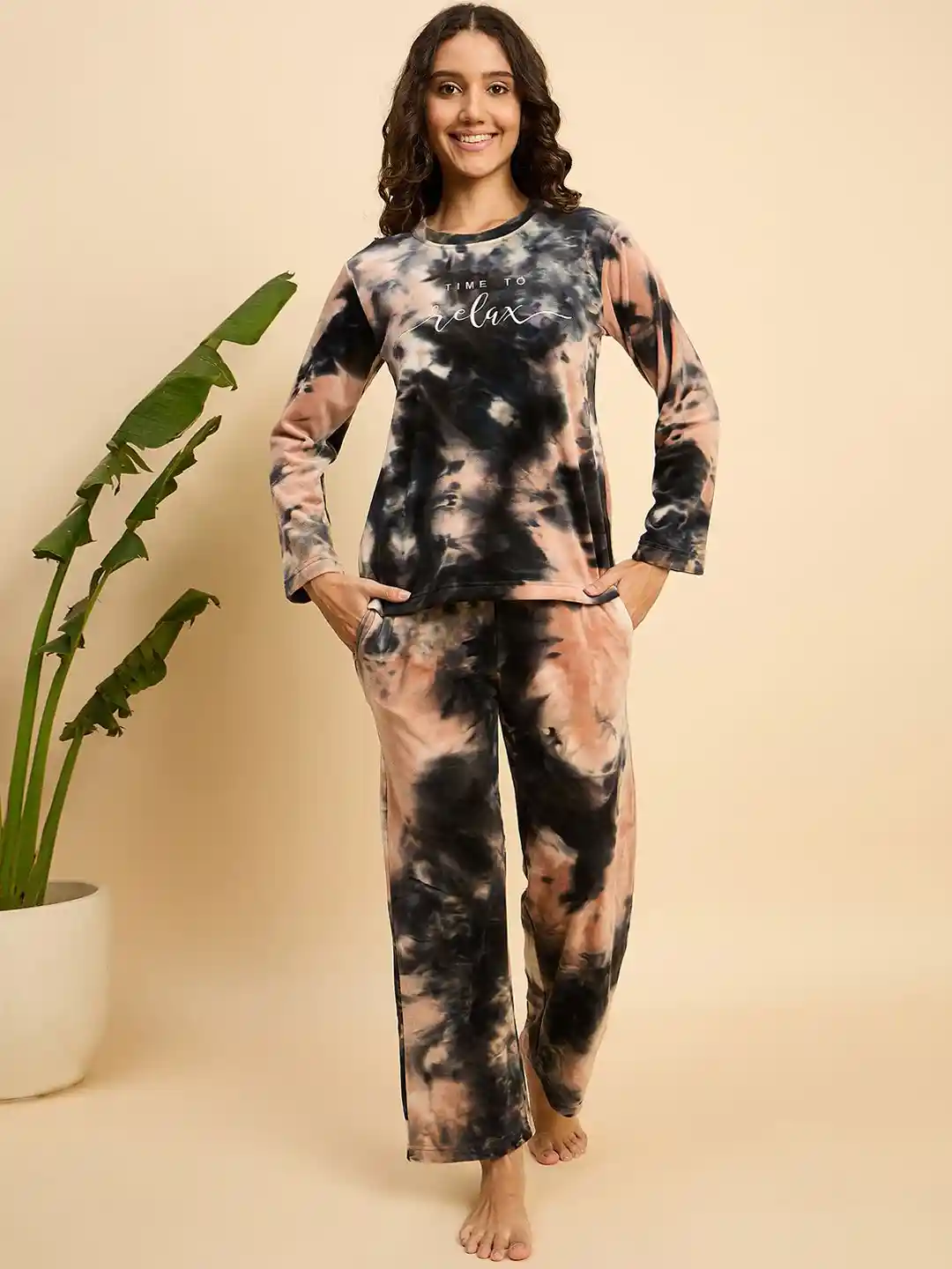 Buy KIZA Women Tie and Dye T-shirt Pyjamas Night suit Night