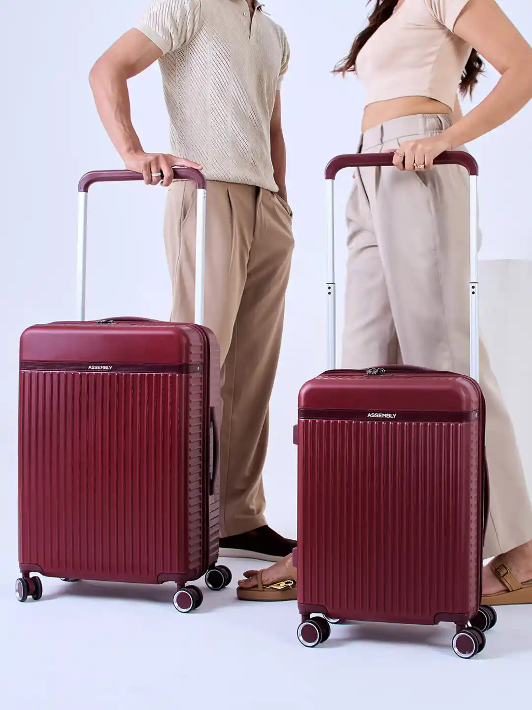 Buy Assembly Premium Set of Cabin and Check-In Trolley Bag Red