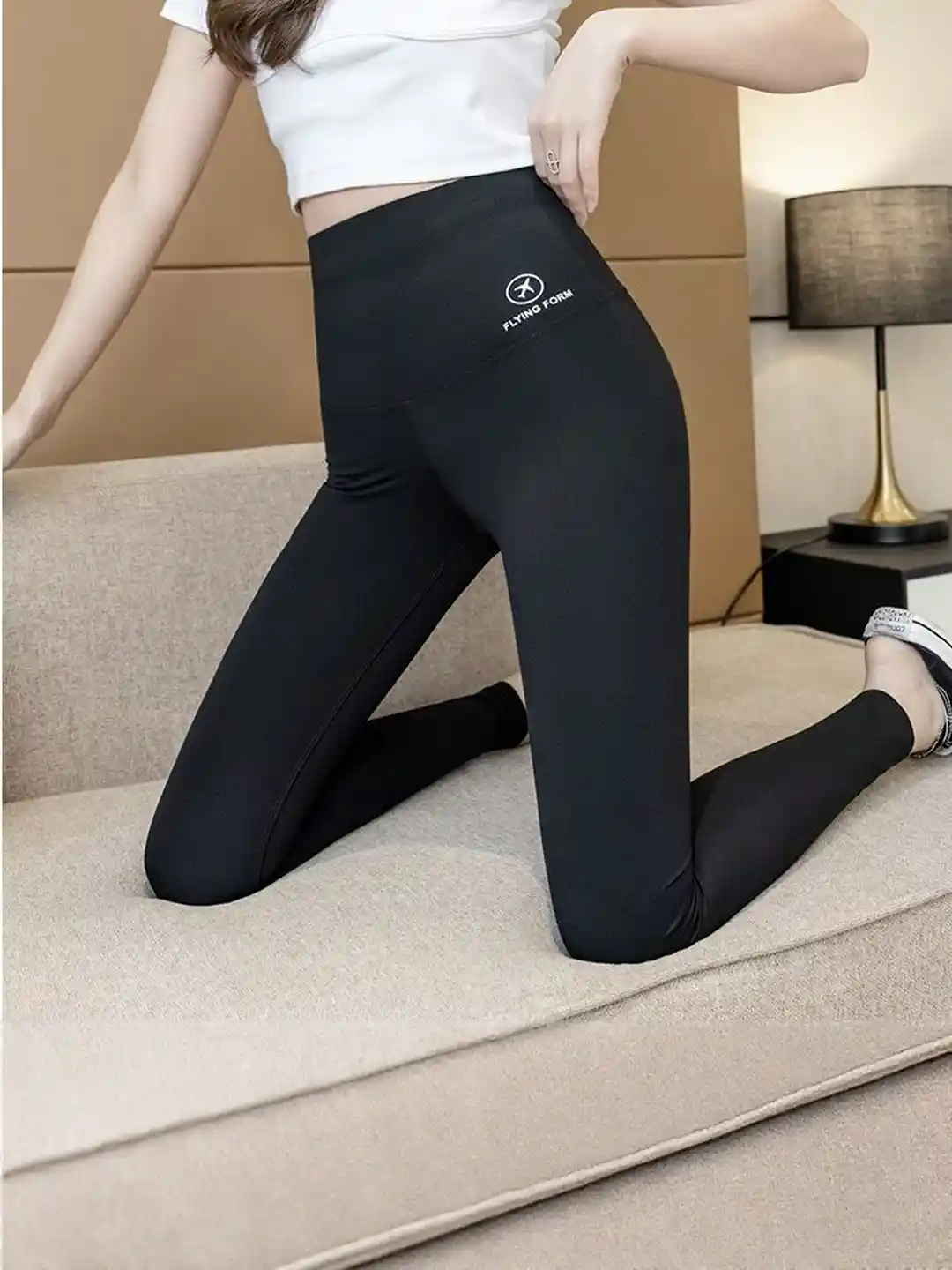 Eleg Stilance Women Black High Rise Stretchable Cotton Thermal Jeggings