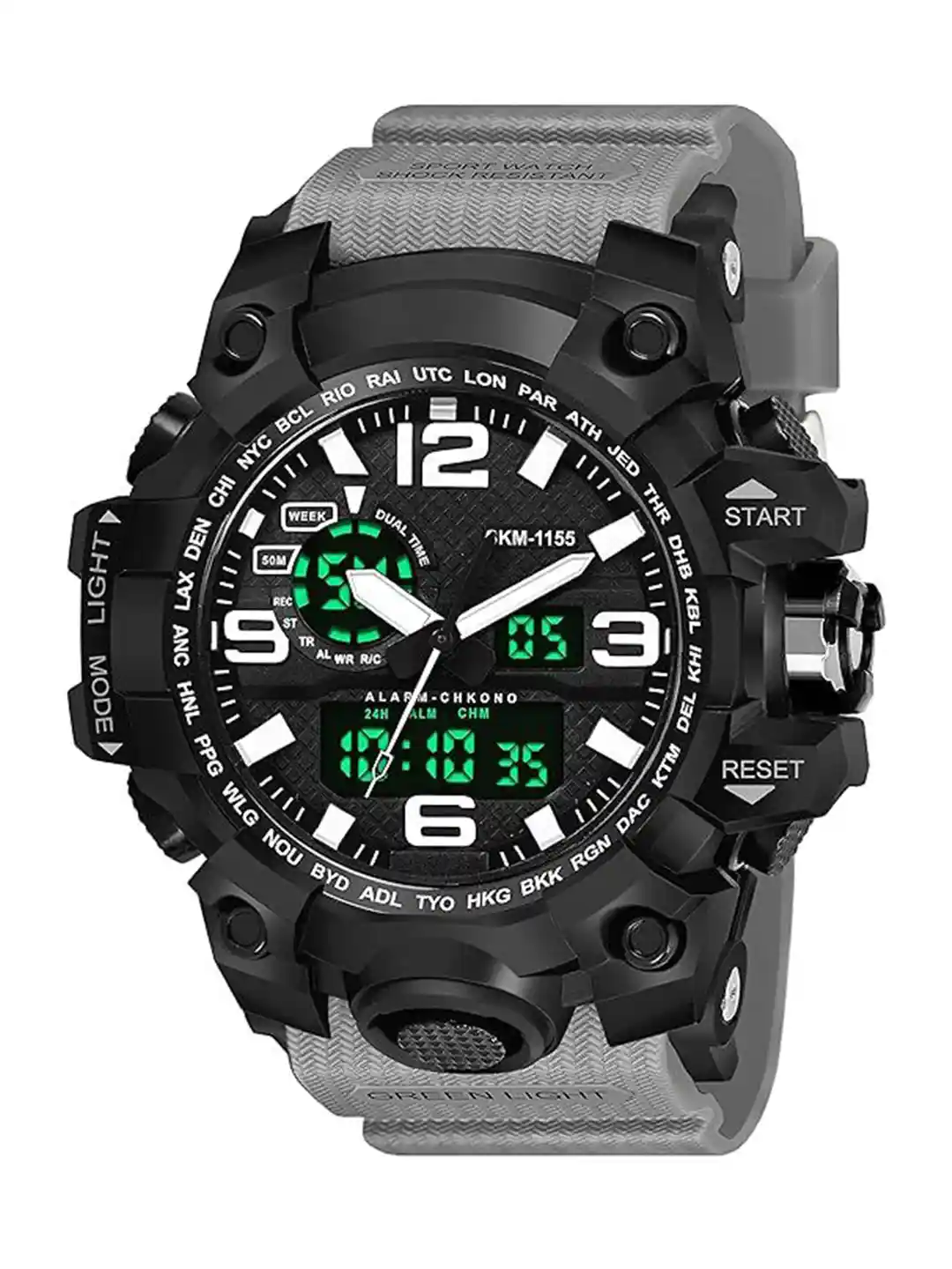 EWWE Men Dial Straps Analogue and Digital Chronograph Watch Ewwe 1155-Grey