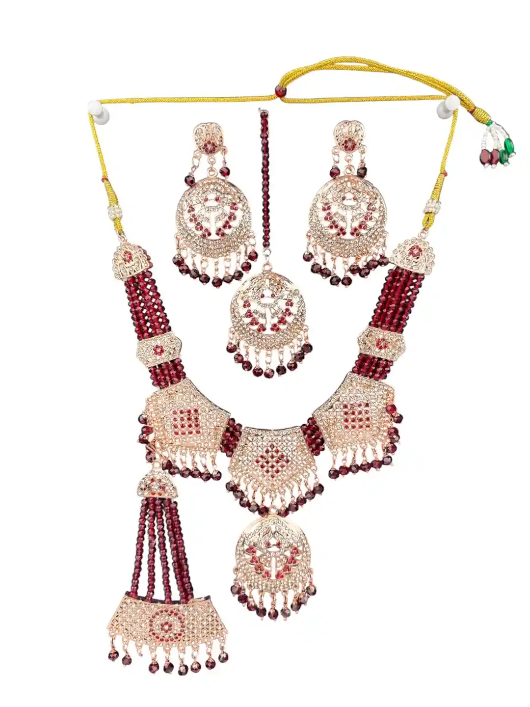 Buy shreeji jewels Gold-Plated Artificial Stones And Beaded - Main Image