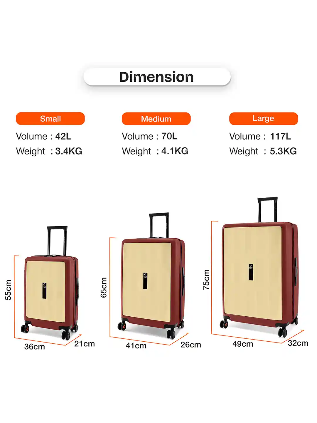 Buy Nasher Miles Zanzibar Polycarbonate Set of S/M Yellow Maroon