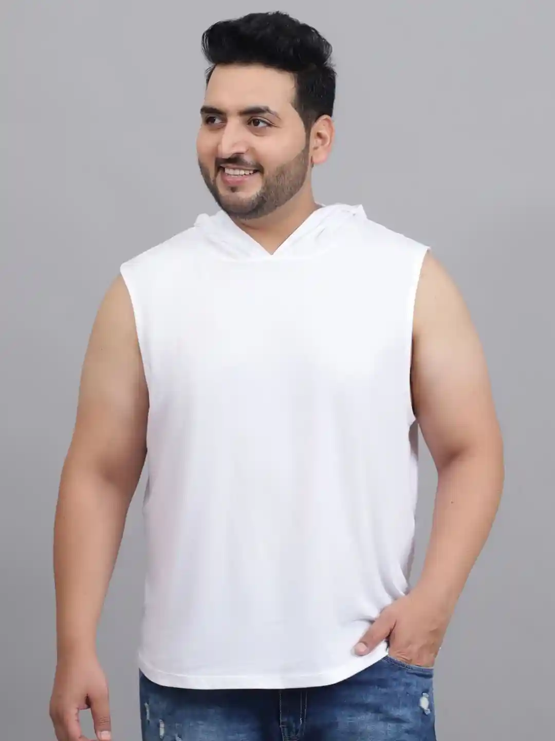 Moonaa Fashion Hooded Cotton Sleeveless T-shirt