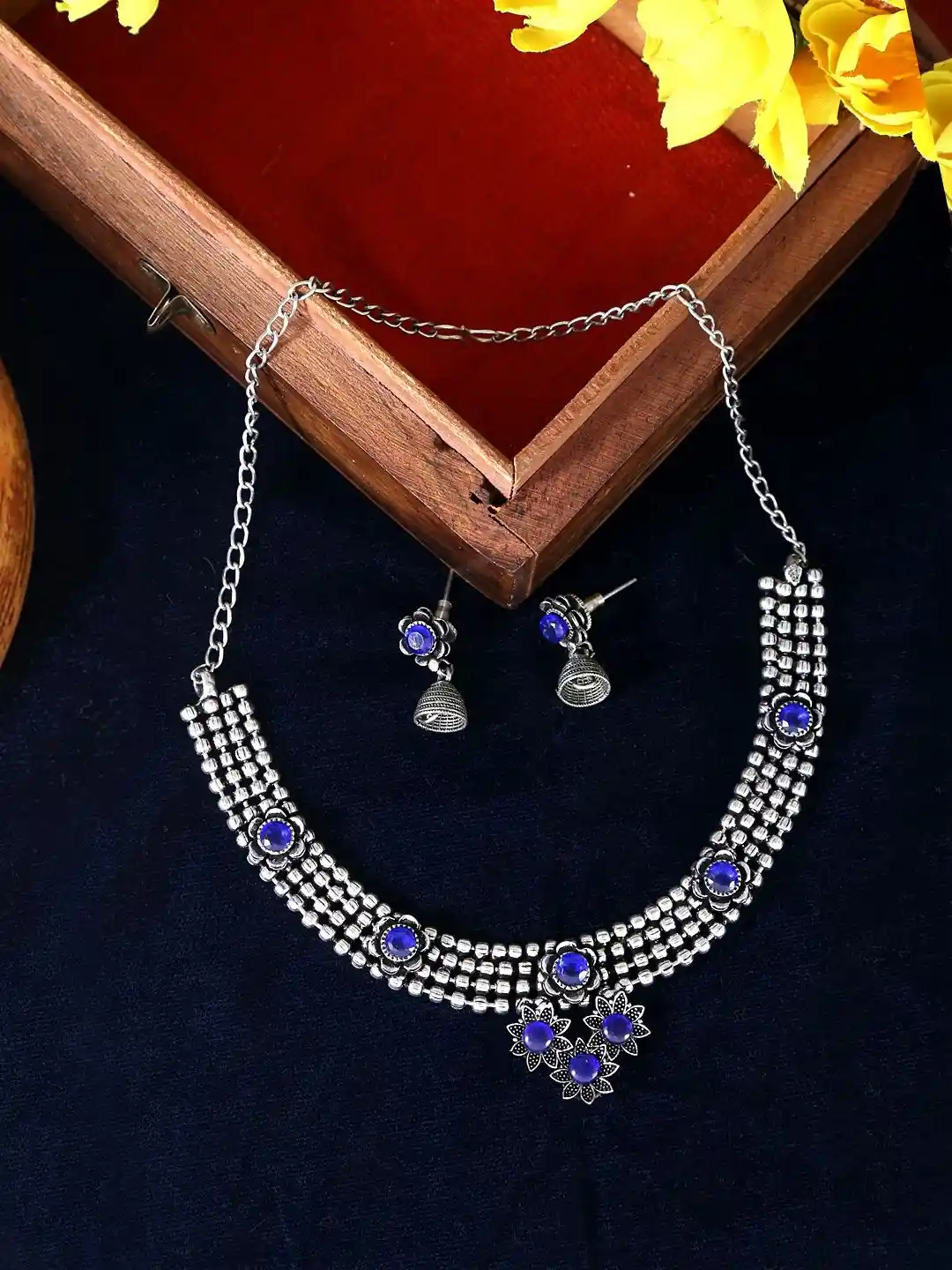 Buy Joy of Jewels Silver-Plated Brass American Diamond Necklace