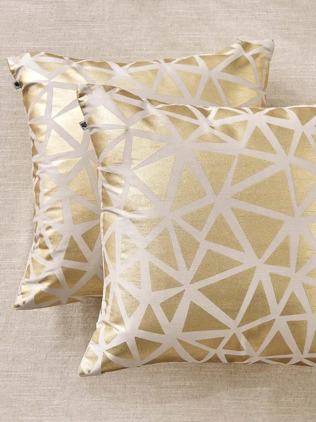 Buy Home Centre Lunaa Gold-Toned White Pieces Geometric Foil