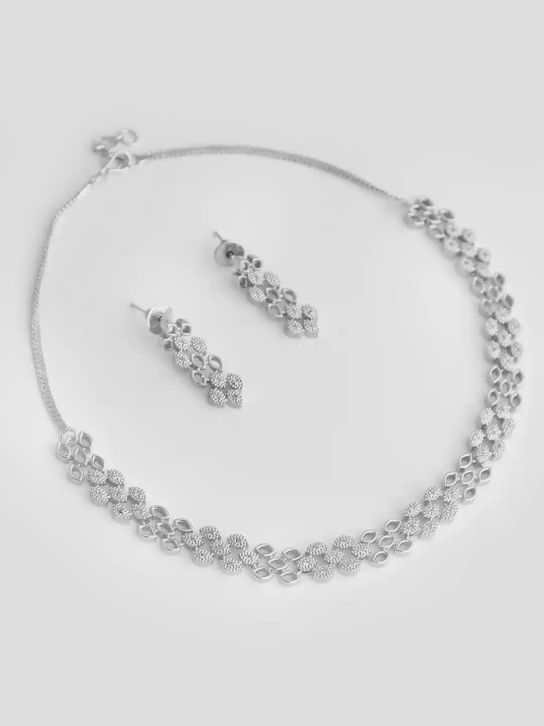 Buy Joy of Jewels Silver-Plated Brass American Diamond Necklace
