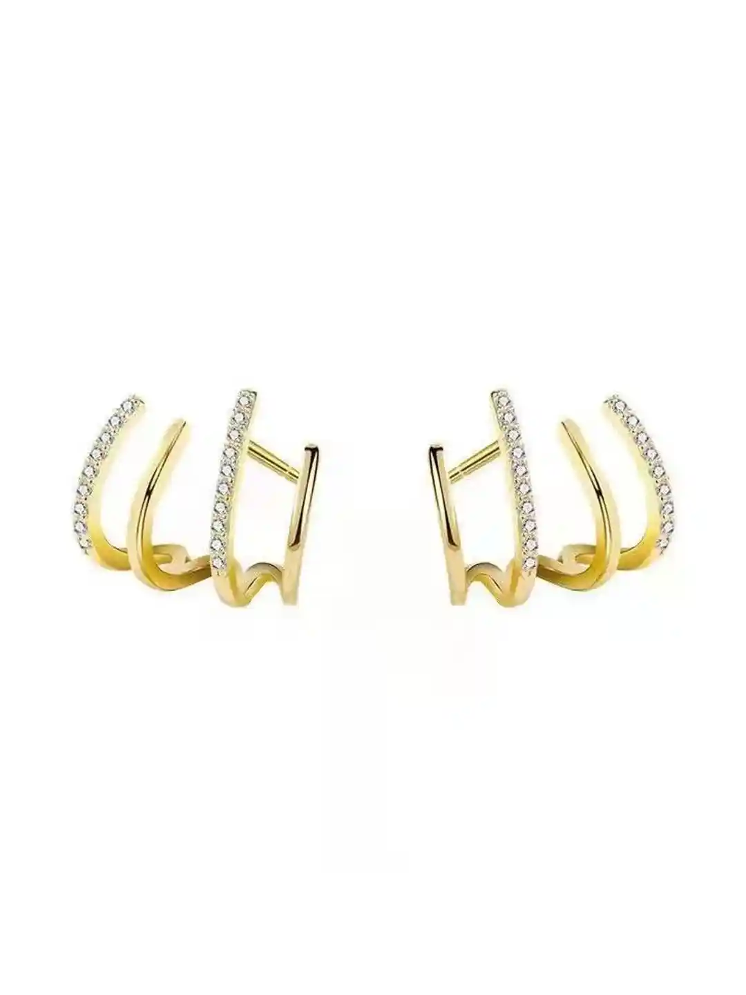 Buy Vembley Gold-Plated Alloy Cubic Zirconia Studs Earrings for