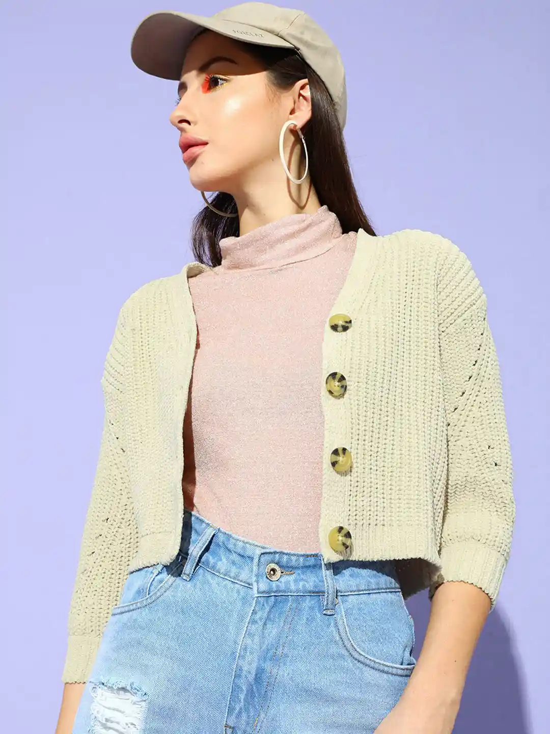 Buy STREET 9 Women Ribbed Crop Cardigan - Sweaters for Women