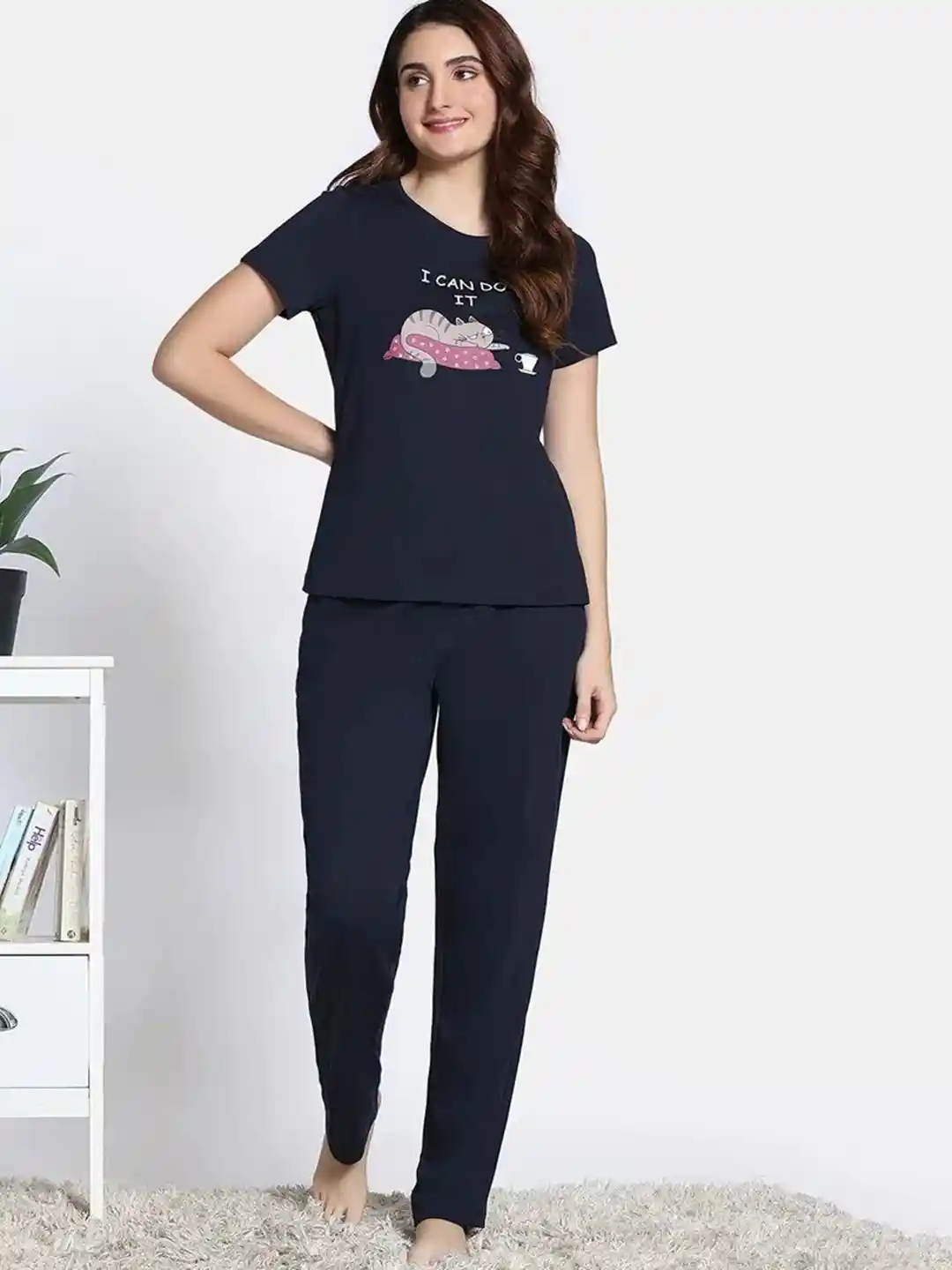 Buy Zivame Women Printed Cottton Top Pyjamas Night suit Night