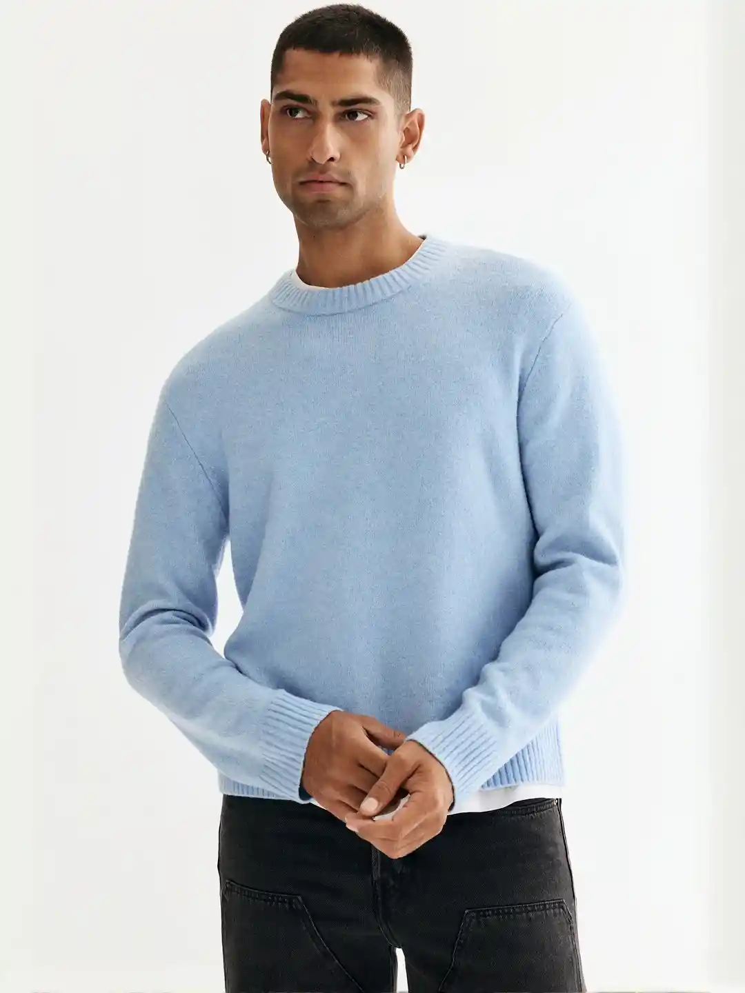 Buy H&M Regular Fit Brushed Jumper Sweaters for Men 36972487 - Main Image