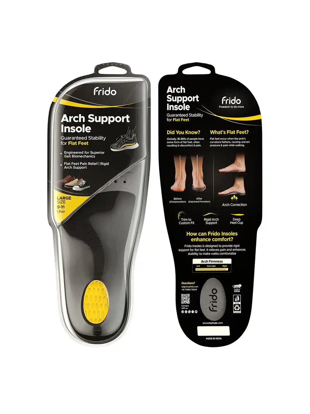 Buy FRIDO Rigid Arch Support Insoles For Flat Feet Shoe