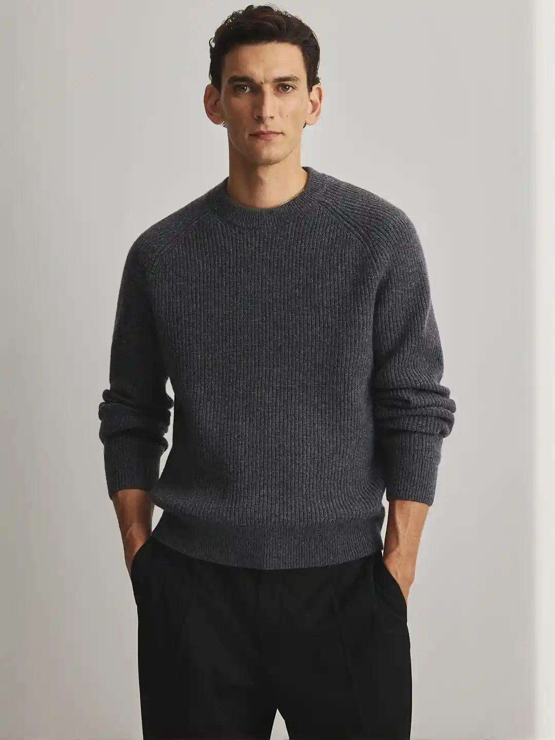Wool Grey Shirt Jumper Buy H&M Regular Fit Rib-Knit Wool Jumper