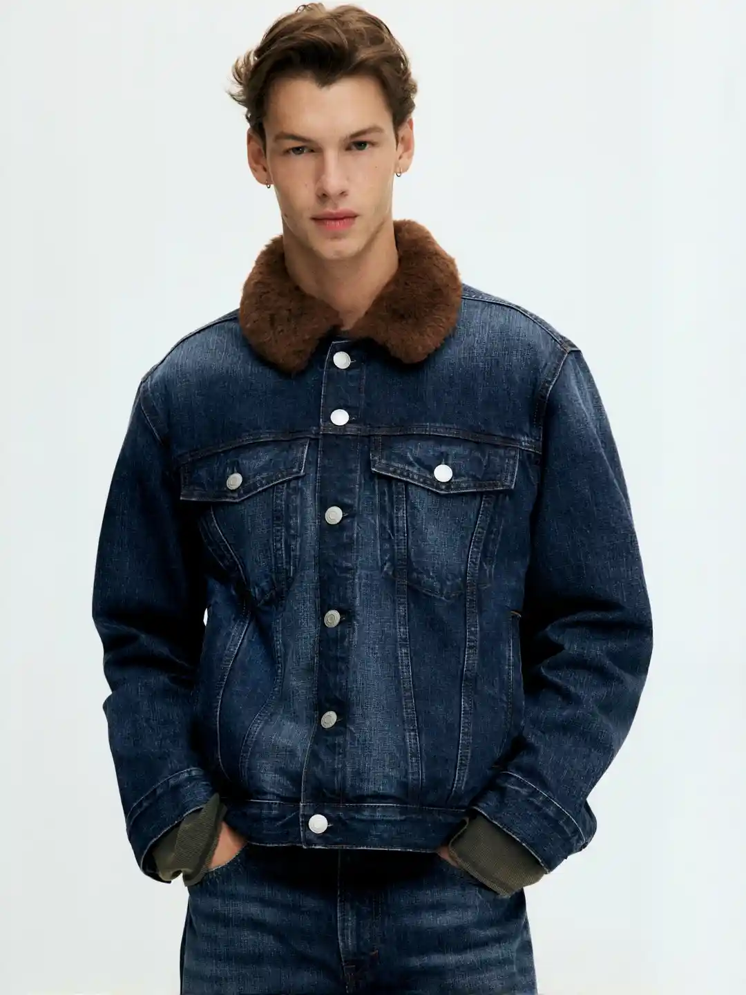 Buy H&M Collared Denim Trucker Jacket Jackets for Men 36972455