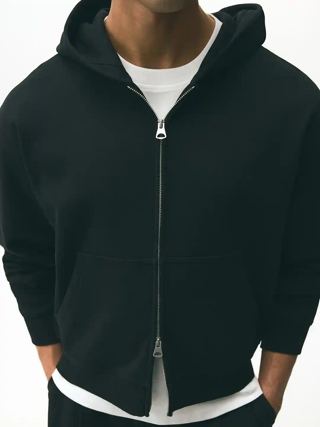 Buy H&M Loose Fit Boxy-Style Zip-Through Hoodie
