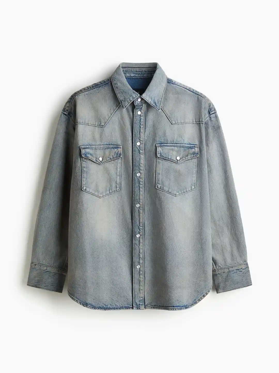 Buy H&M Men Blue Oversized Fit Denim shirt Shirts for Men