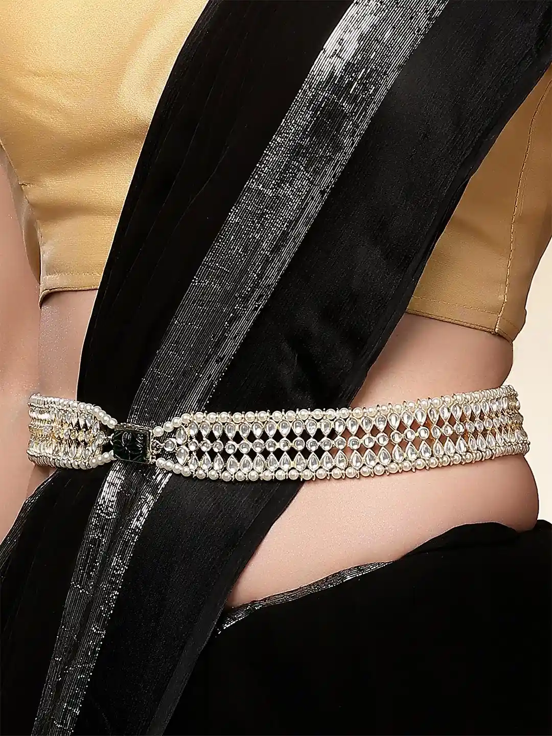 Key Kamarband On Saree Silver Key Chain Saree Pin With Challa - Main Image