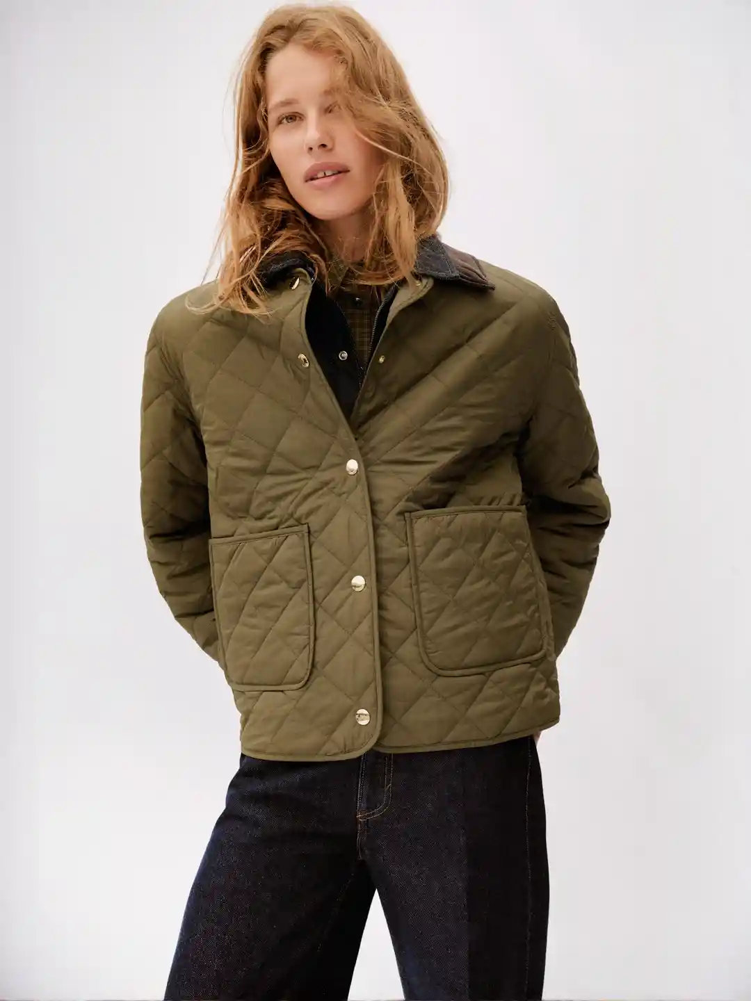 Buy H&M Quilted Corduroy-Collar Jacket - Jackets for Women