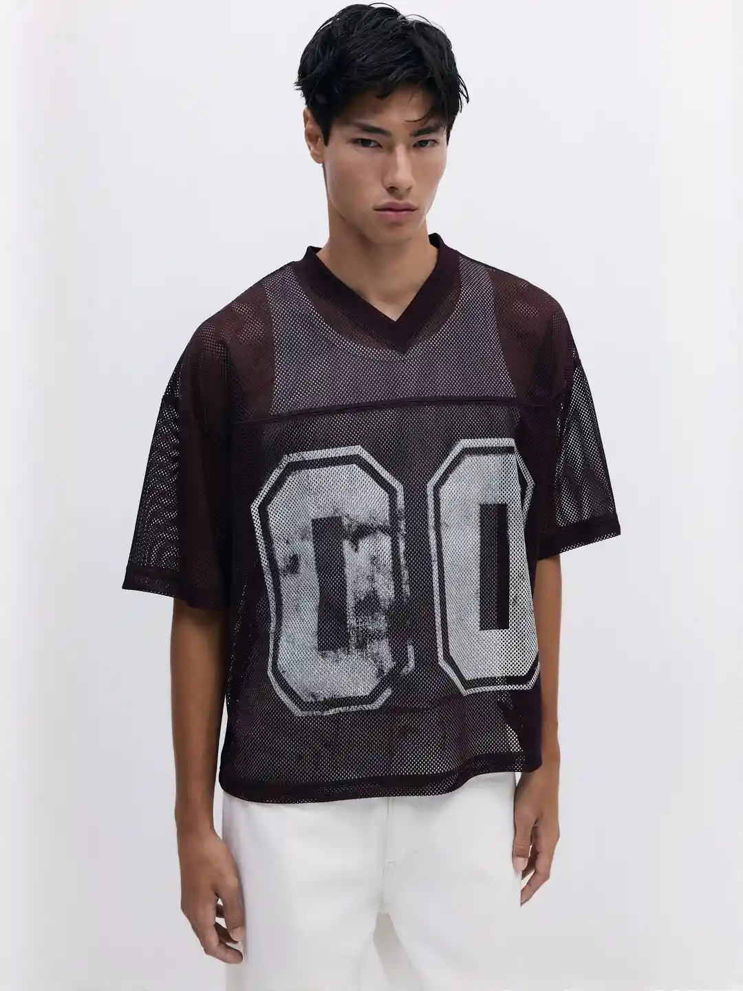 Buy H&M Oversized Fit Printed Mesh T-Shirt Tshirts for Men