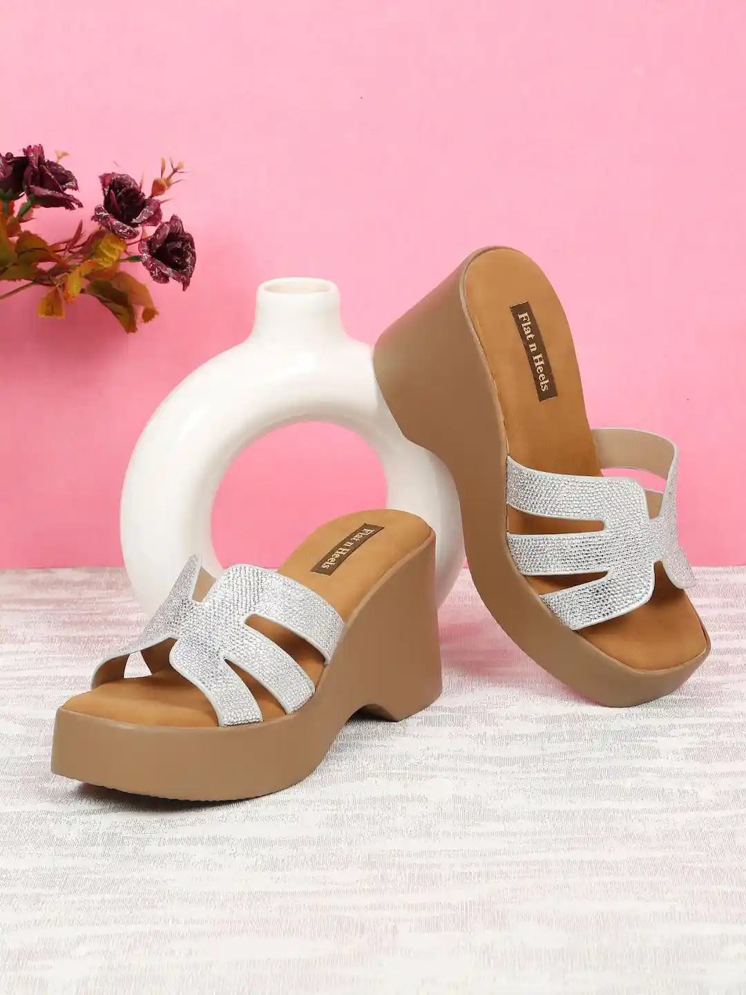 Flat n Heels Western Embellished Platform Sandals