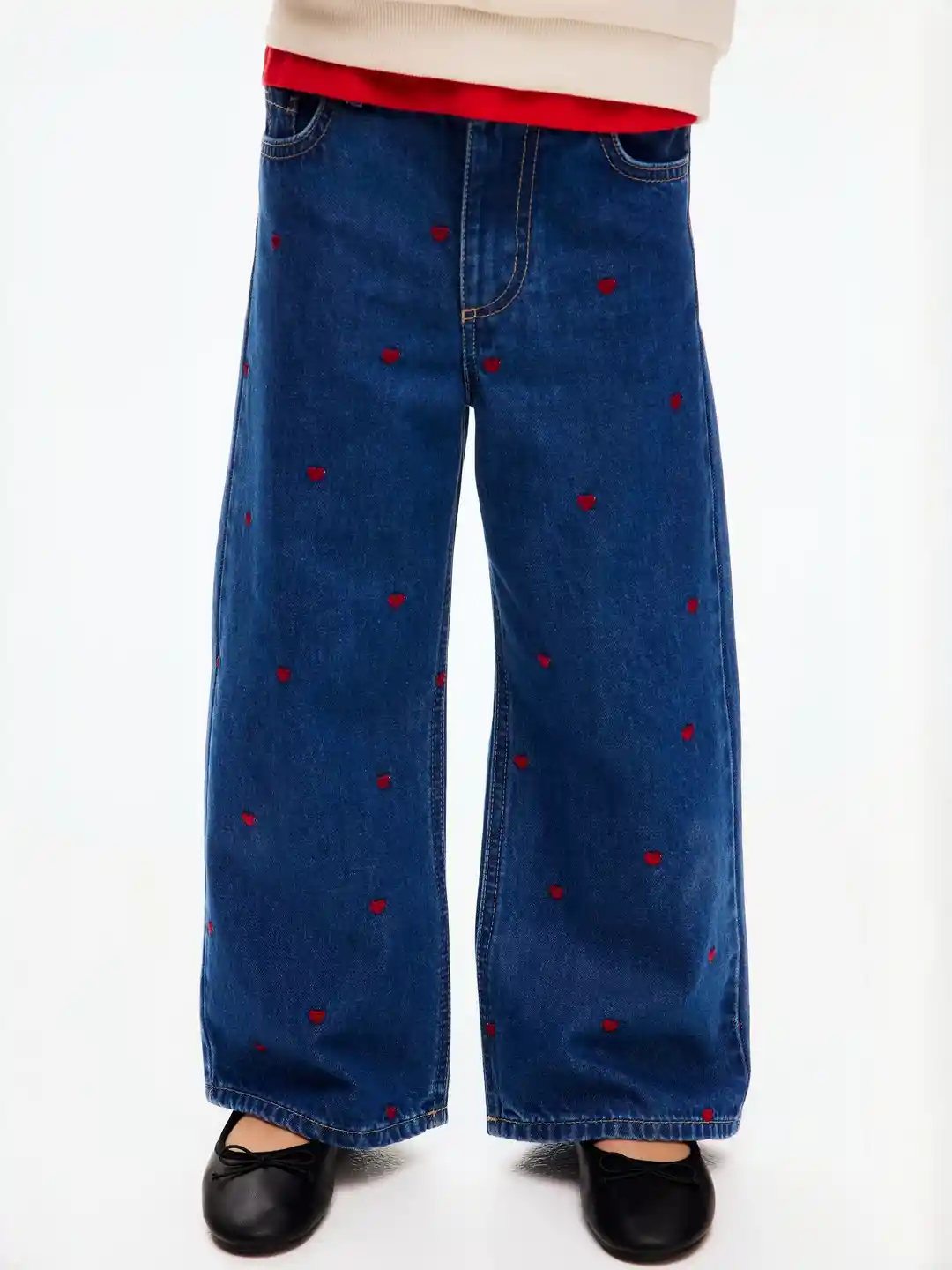 Buy H&M Motif-Detail Wide Leg Jeans Jeans for Girls 36969353
